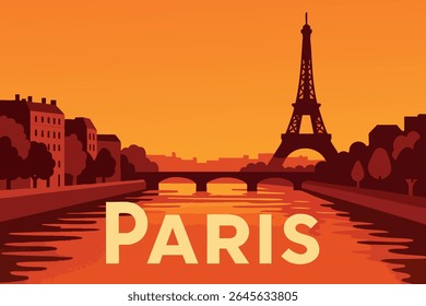 The stunning Paris sunset over the Seine River, with the iconic Eiffel Tower standing tall, creates a romantic and breathtaking view of one of the world’s most beautiful cities