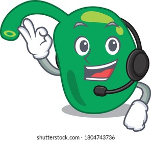 A stunning pineal mascot character concept wearing headphone