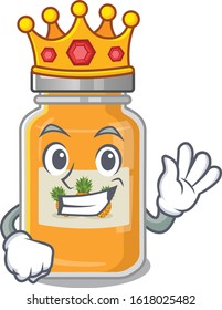 A stunning of pineapple jam stylized of King on cartoon mascot style