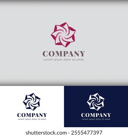 A stunning pink and red flower logo design featuring soft, vibrant petals arranged in an elegant and symmetrical layout. The design exudes beauty, passion, and femininity