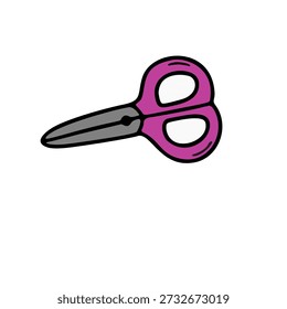 Stunning pink scissors illustration on white background