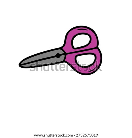 Stunning pink scissors illustration on white background