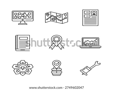 Stunning planning roadmap outline icon for business growth