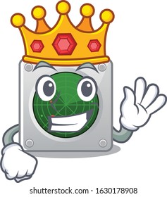 A stunning of radar stylized of King on cartoon mascot style