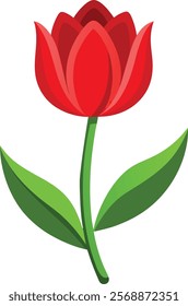 Stunning Red Tulip Vector Illustration Design