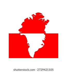 Impressionante silhueta de mapa vermelho e branco sobre fundo retangular para projetos criativos