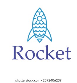 A stunning rocket in morning skies logo vector illustration, symbolizing new beginnings and endless possibilities. Perfect for startups, space ventures, and innovative tech companies seeking a fresh, 