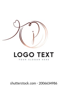Una imponente y romántica letra de guión tipo J plantilla de logotipo, logotipo vector para la identidad empresarial y de la empresa 