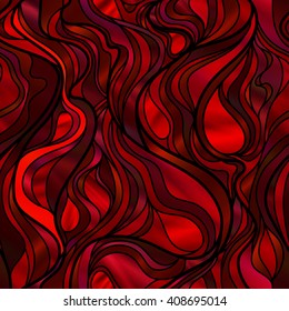 Stunning seamless abstract stained glass window design, in red and purple tones. Vector EPS-10 file, transparency used. 