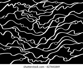 Stunning seamless seascape themed abstract design, monochrome.  Vector EPS-10 file, transparency used. 