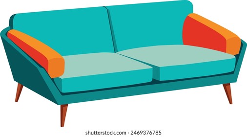 "Stunning sectional sofa vector art illustration, perfect for modern interior designs. High-quality graphics for home decor and furniture projects."