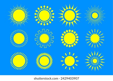 stunning set of sunburst rays icon design vector