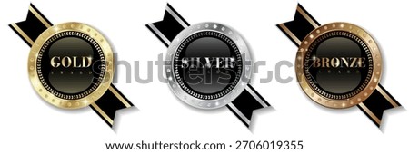A stunning set of three diamond-studded medals—gold, silver, and bronze—each topped with a laurel wreath. The elegant design symbolizes victory, honor, and excellence in every achievement.