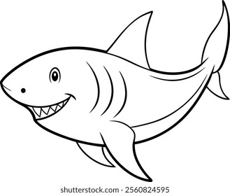 Stunning Shark Design Vector Illustration for Coloring