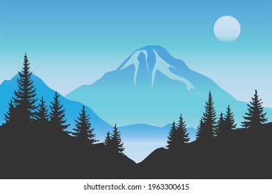 A stunning sight in a pine forest mountain. 