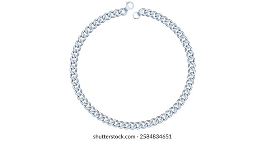 Stunning Silver Chain Bracelet Vector Illustration.	