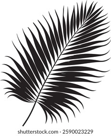 A stunning single palm leaf silhouette, symbolizing tropical beauty and serenity. This elegant design brings a refreshing, nature-inspired vibe.