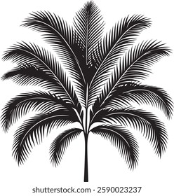 A stunning single palm leaf silhouette, symbolizing tropical beauty and serenity. This elegant design brings a refreshing, nature-inspired vibe.