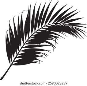 A stunning single palm leaf silhouette, symbolizing tropical beauty and serenity. This elegant design brings a refreshing, nature-inspired vibe.