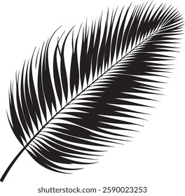 A stunning single palm leaf silhouette, symbolizing tropical beauty and serenity. This elegant design brings a refreshing, nature-inspired vibe.