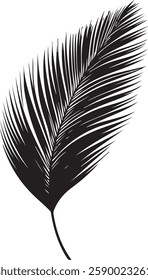 A stunning single palm leaf silhouette, symbolizing tropical beauty and serenity. This elegant design brings a refreshing, nature-inspired vibe.