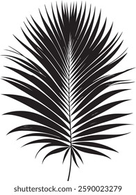 A stunning single palm leaf silhouette, symbolizing tropical beauty and serenity. This elegant design brings a refreshing, nature-inspired vibe.