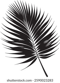 A stunning single palm leaf silhouette, symbolizing tropical beauty and serenity. This elegant design brings a refreshing, nature-inspired vibe.