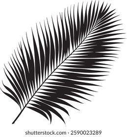 A stunning single palm leaf silhouette, symbolizing tropical beauty and serenity. This elegant design brings a refreshing, nature-inspired vibe.