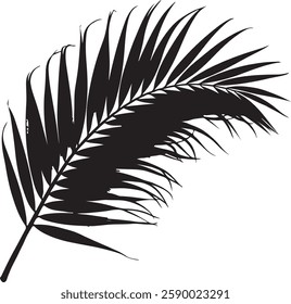 A stunning single palm leaf silhouette, symbolizing tropical beauty and serenity. This elegant design brings a refreshing, nature-inspired vibe.