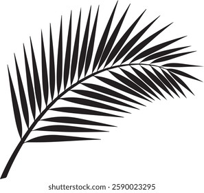 A stunning single palm leaf silhouette, symbolizing tropical beauty and serenity. This elegant design brings a refreshing, nature-inspired vibe.