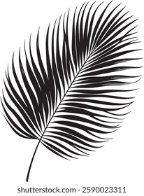 A stunning single palm leaf silhouette, symbolizing tropical beauty and serenity. This elegant design brings a refreshing, nature-inspired vibe.