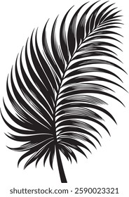 A stunning single palm leaf silhouette, symbolizing tropical beauty and serenity. This elegant design brings a refreshing, nature-inspired vibe.