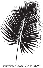 A stunning single palm leaf silhouette, symbolizing tropical beauty and serenity. This elegant design brings a refreshing, nature-inspired vibe.