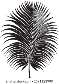 A stunning single palm leaf silhouette, symbolizing tropical beauty and serenity. This elegant design brings a refreshing, nature-inspired vibe.