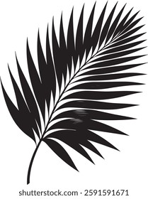 A stunning single palm leaf silhouette, symbolizing tropical beauty and serenity. This elegant design brings a refreshing, nature-inspired vibe.