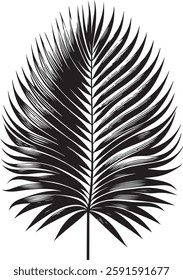 A stunning single palm leaf silhouette, symbolizing tropical beauty and serenity. This elegant design brings a refreshing, nature-inspired vibe.