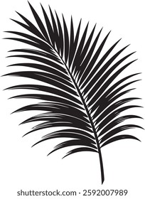 A stunning single palm leaf silhouette, symbolizing tropical beauty and serenity. This elegant design brings a refreshing, nature-inspired vibe.