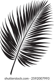 A stunning single palm leaf silhouette, symbolizing tropical beauty and serenity. This elegant design brings a refreshing, nature-inspired vibe.