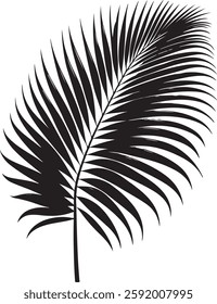 A stunning single palm leaf silhouette, symbolizing tropical beauty and serenity. This elegant design brings a refreshing, nature-inspired vibe.