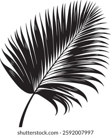 A stunning single palm leaf silhouette, symbolizing tropical beauty and serenity. This elegant design brings a refreshing, nature-inspired vibe.