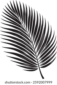 A stunning single palm leaf silhouette, symbolizing tropical beauty and serenity. This elegant design brings a refreshing, nature-inspired vibe.