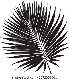 A stunning single palm leaf silhouette, symbolizing tropical beauty and serenity. This elegant design brings a refreshing, nature-inspired vibe.