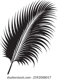 A stunning single palm leaf silhouette, symbolizing tropical beauty and serenity. This elegant design brings a refreshing, nature-inspired vibe.