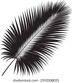 A stunning single palm leaf silhouette, symbolizing tropical beauty and serenity. This elegant design brings a refreshing, nature-inspired vibe.