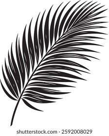 A stunning single palm leaf silhouette, symbolizing tropical beauty and serenity. This elegant design brings a refreshing, nature-inspired vibe.