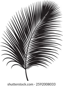 A stunning single palm leaf silhouette, symbolizing tropical beauty and serenity. This elegant design brings a refreshing, nature-inspired vibe.