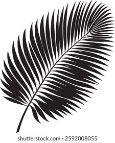 A stunning single palm leaf silhouette, symbolizing tropical beauty and serenity. This elegant design brings a refreshing, nature-inspired vibe.