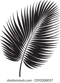 A stunning single palm leaf silhouette, symbolizing tropical beauty and serenity. This elegant design brings a refreshing, nature-inspired vibe.