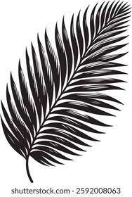 A stunning single palm leaf silhouette, symbolizing tropical beauty and serenity. This elegant design brings a refreshing, nature-inspired vibe.