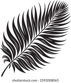 A stunning single palm leaf silhouette, symbolizing tropical beauty and serenity. This elegant design brings a refreshing, nature-inspired vibe.